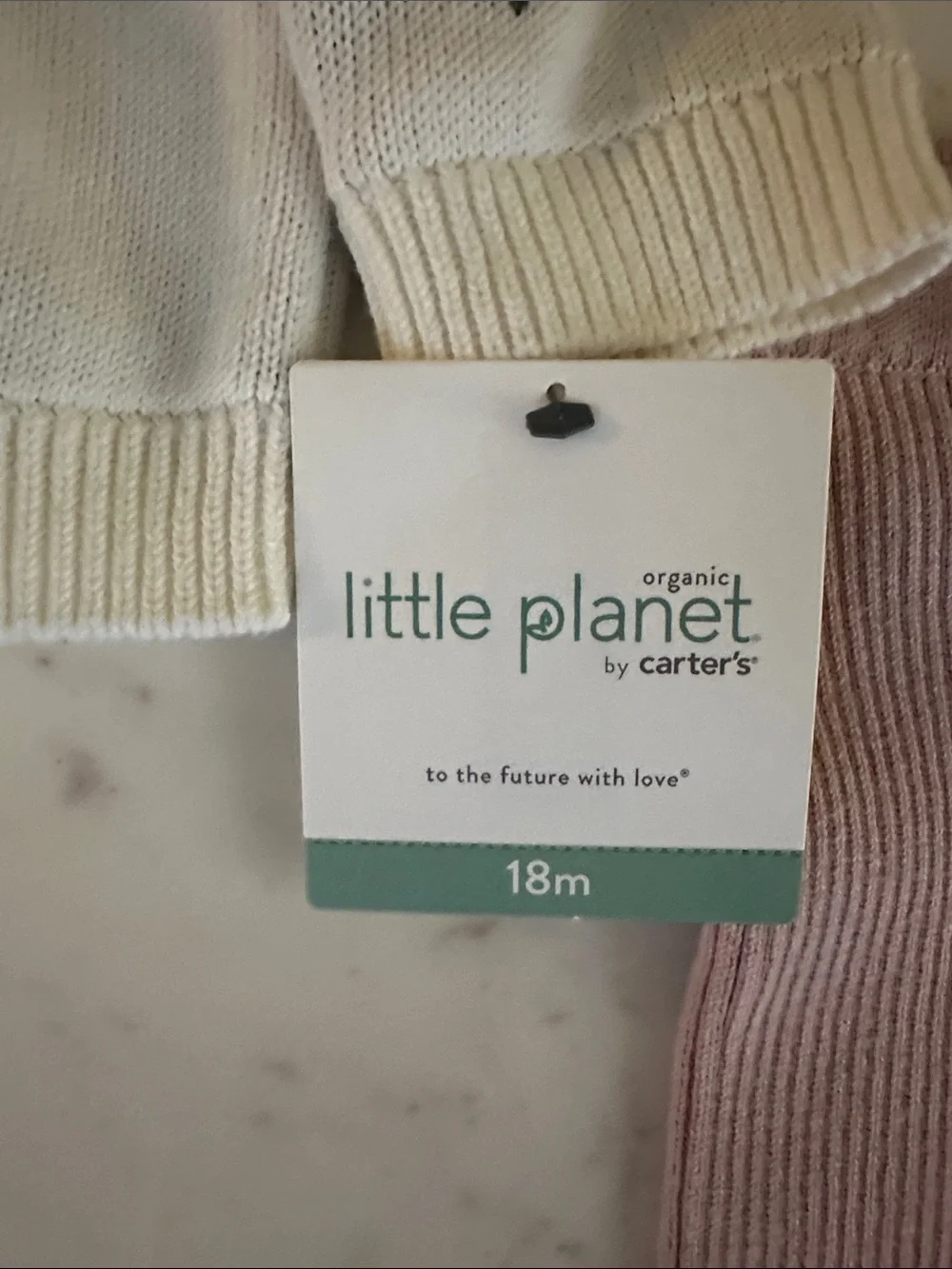Carter's Cream Floral Sweater Set with Pink & Navy Pants